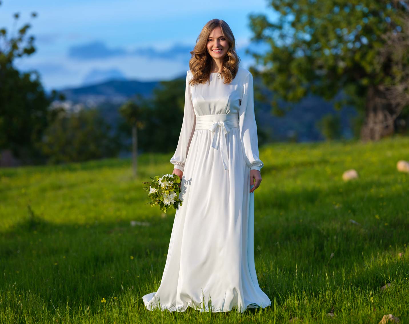 Timeless Elegance on a Budget: Simple Silk Ivory Wedding Dresses