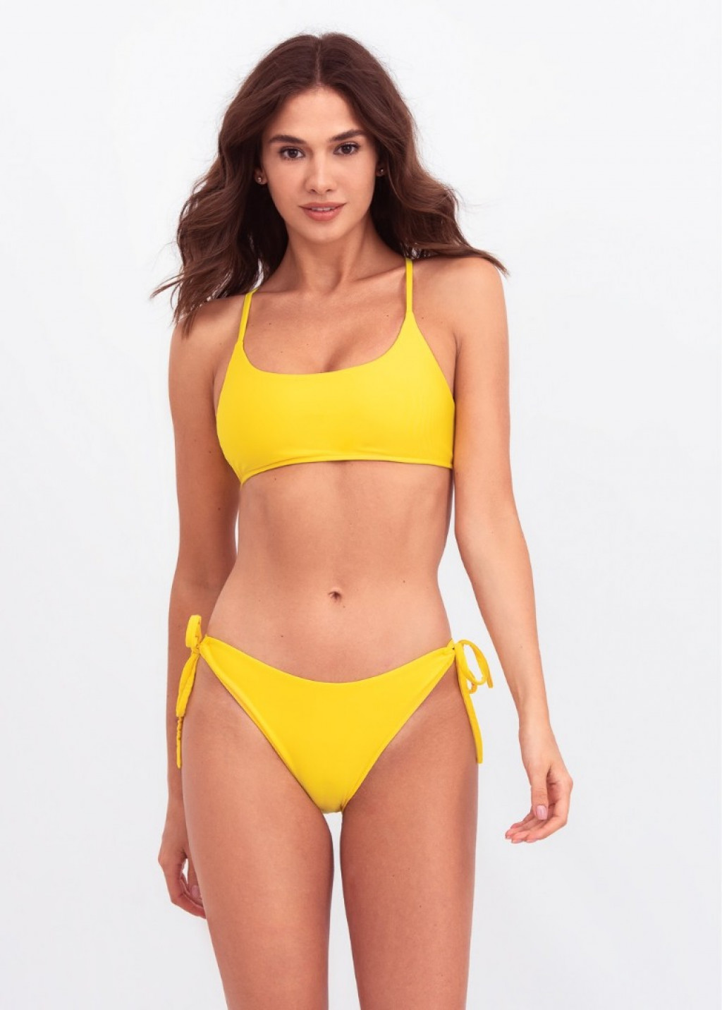 Yellow Side Tie Slip Bikini Bottom