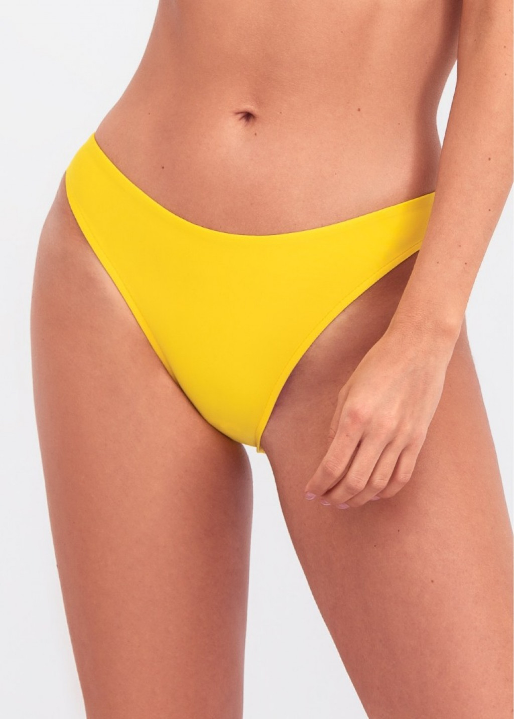 Yellow Slip Bikini Bottom And Sports Top