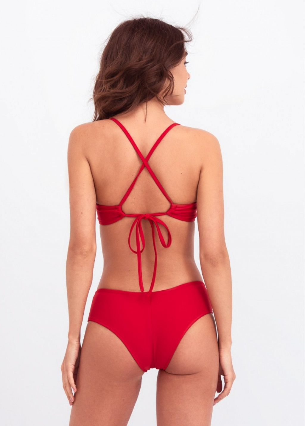 Red Back Tie Bralette Bikini Top