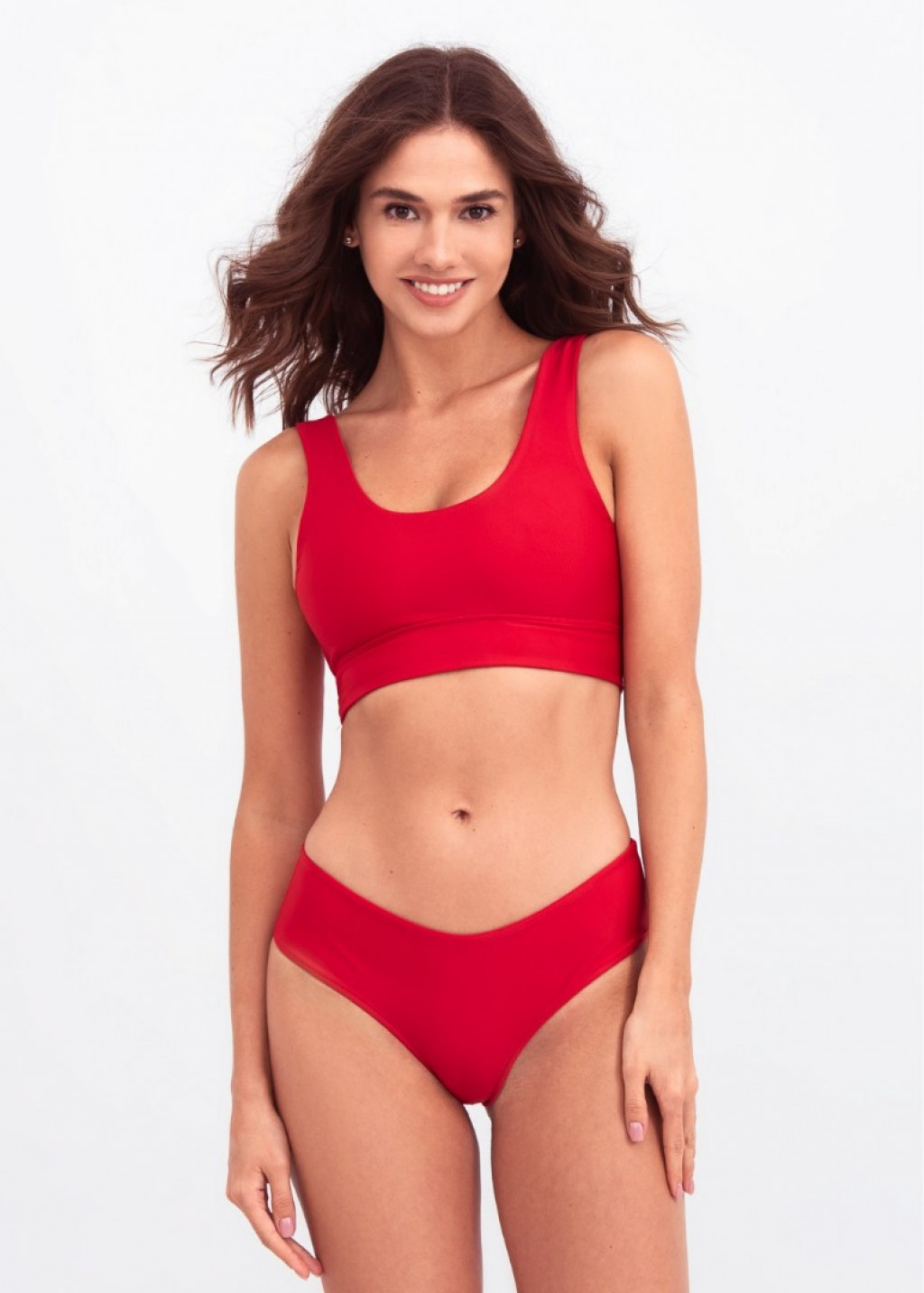 Red Brazilian Bikini Bottom And Sports Top