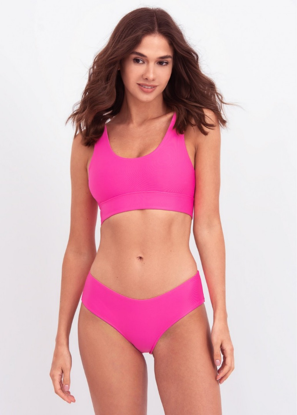 Pink Brazilian Bikini Bottom And Sports Top