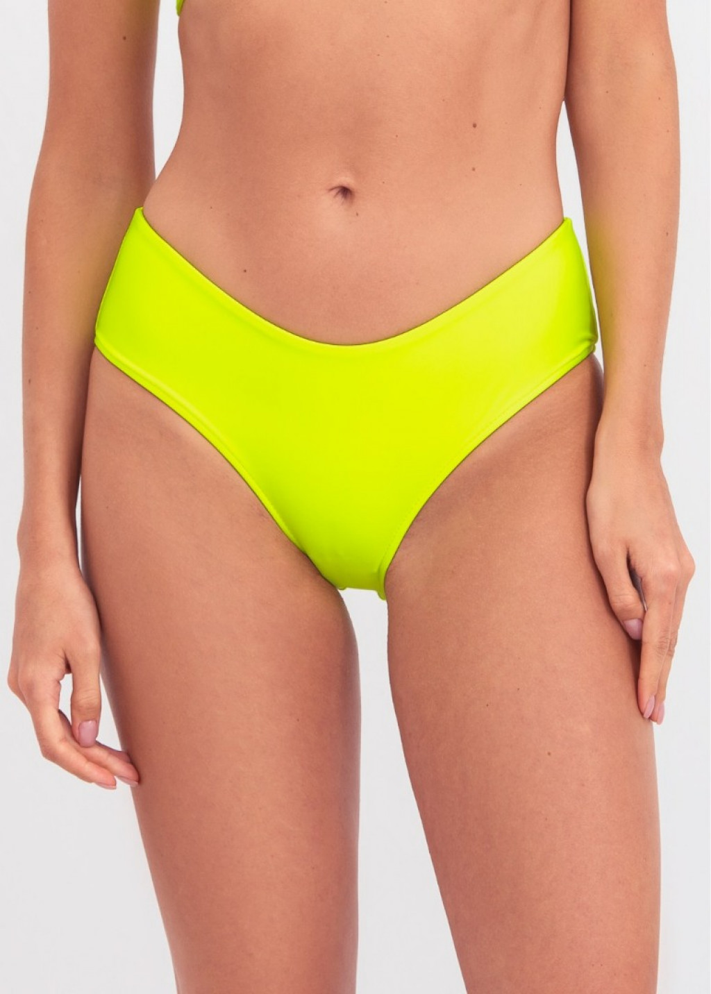 Neon Green Brazilian Bikini Bottom And Back Tie Bralette Top