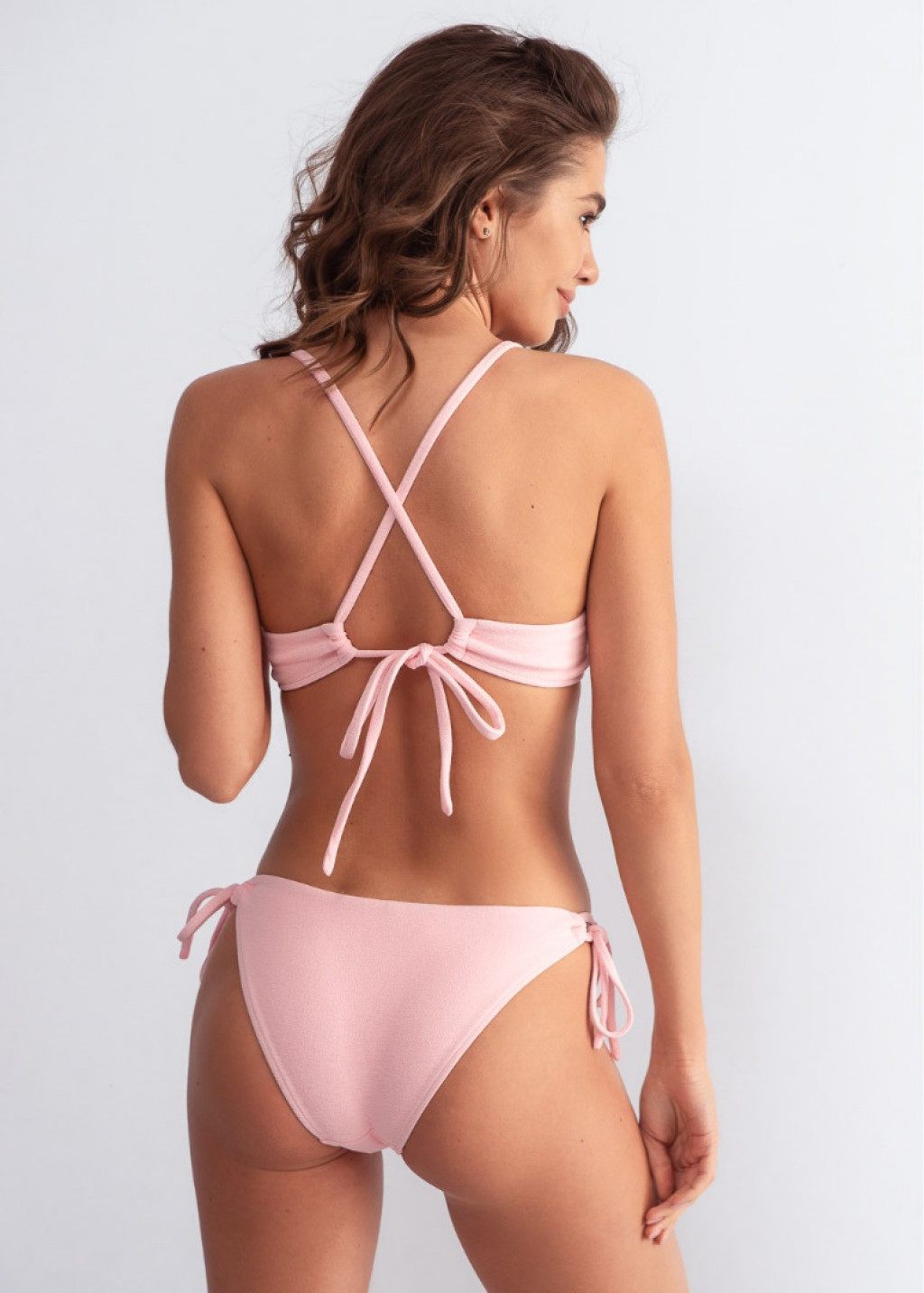 Pink Slip Side Tie Bikini Bottom
