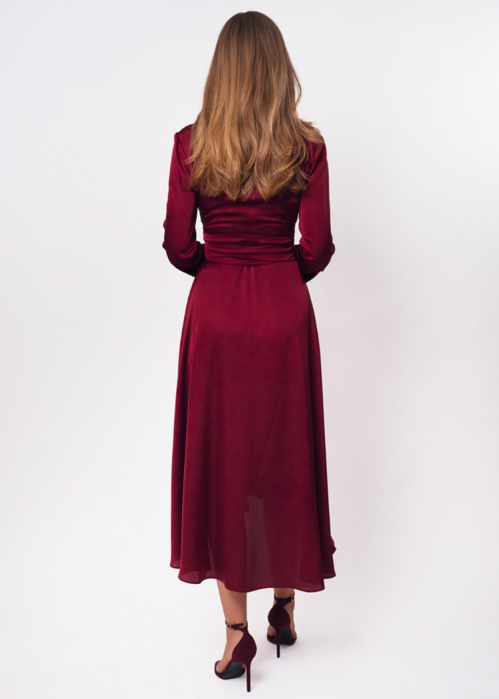 Burgundy wrap dress