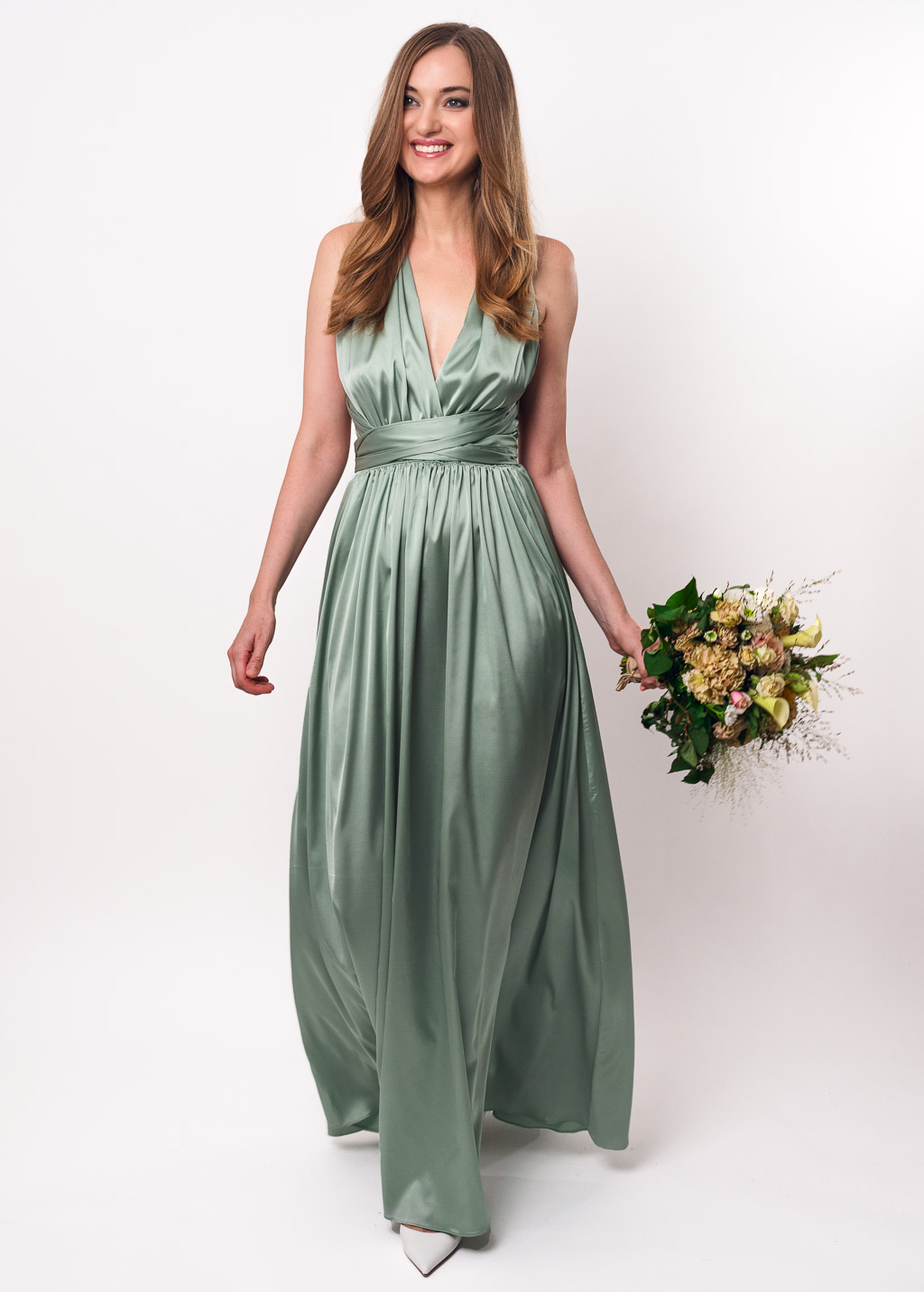 Sage green infinity dress