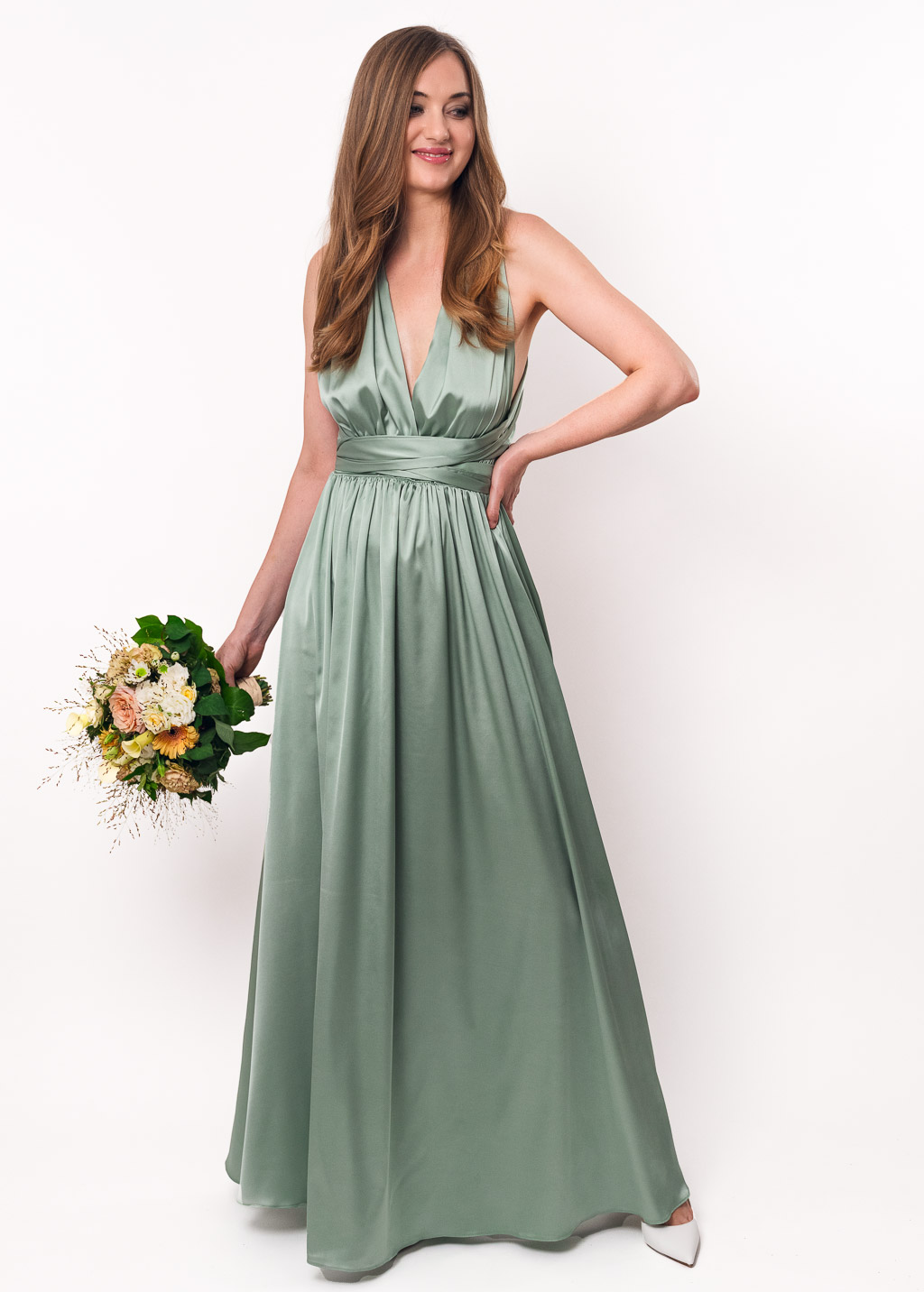 Sage green infinity dress
