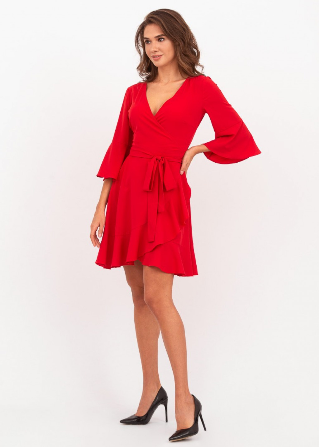 Red mini wrap dress