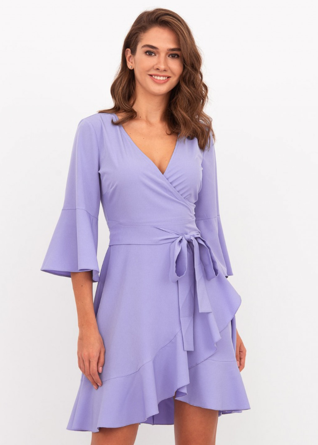 Light purple mini wrap dress
