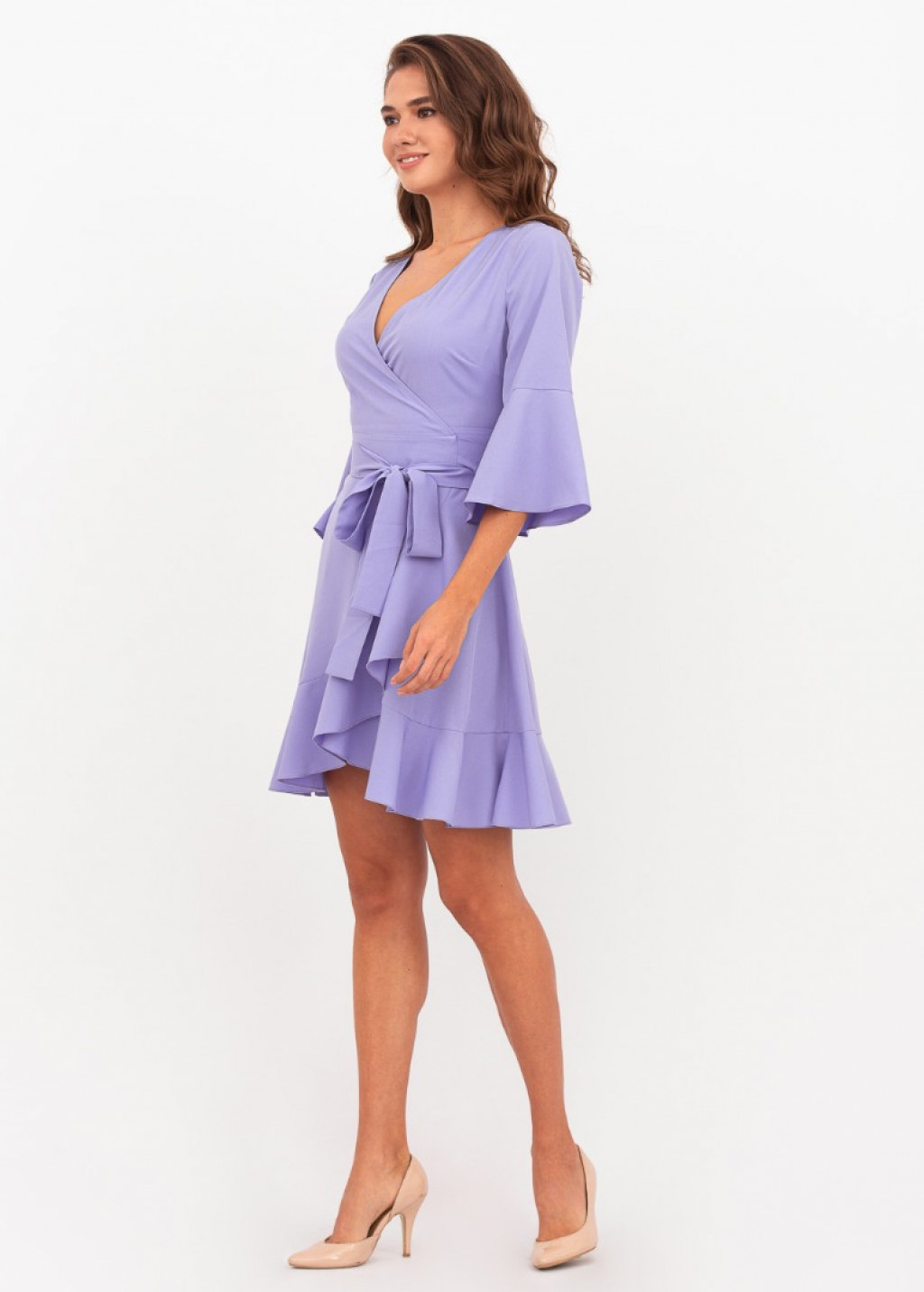 Light purple mini wrap dress