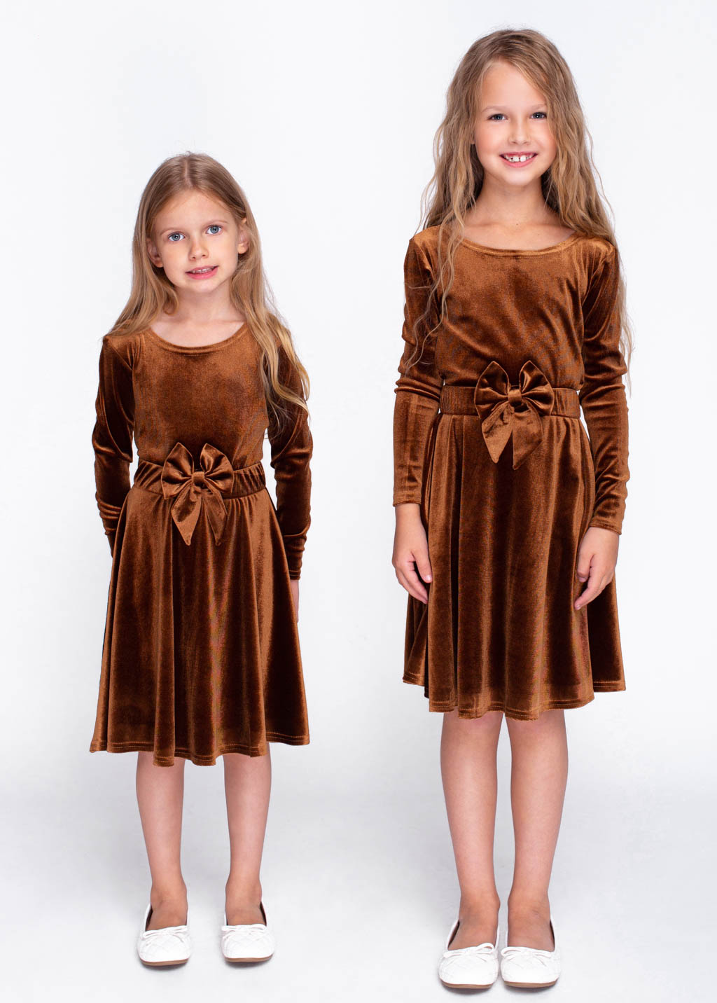Rust gold girl velvet dresses
