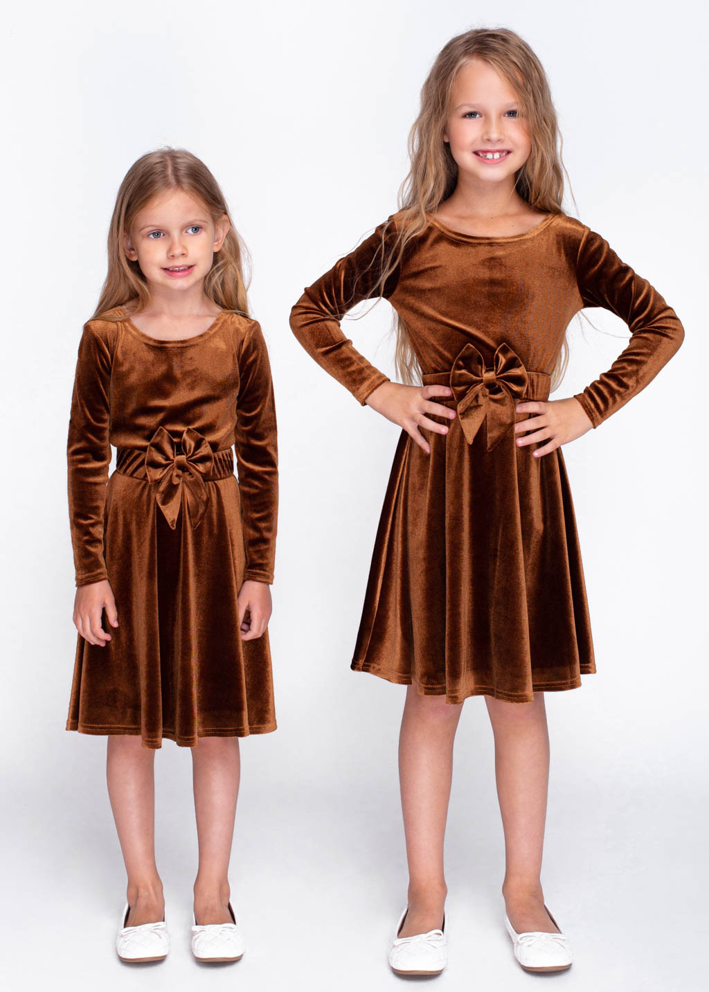 Rust gold girl velvet dresses