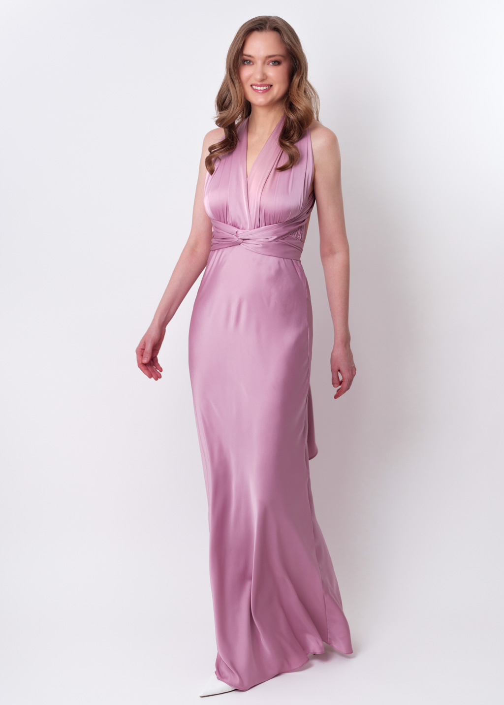 Rose pink infinity long dress