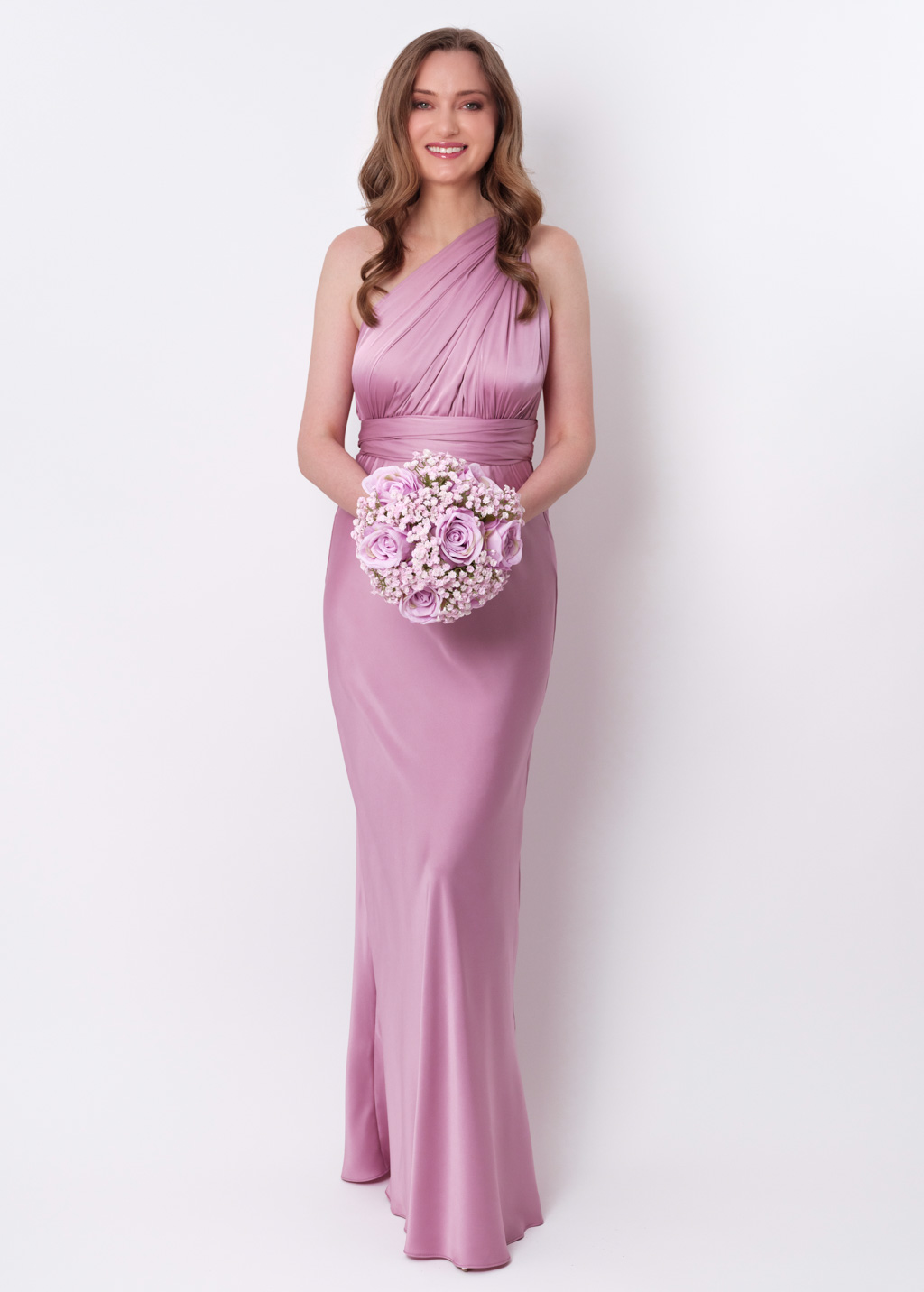 Rose pink infinity long dress