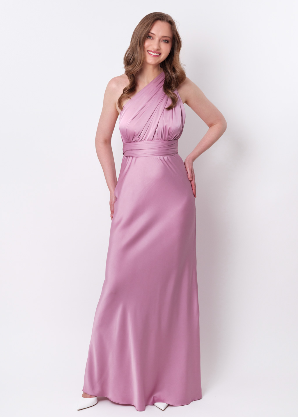 Rose pink infinity long dress