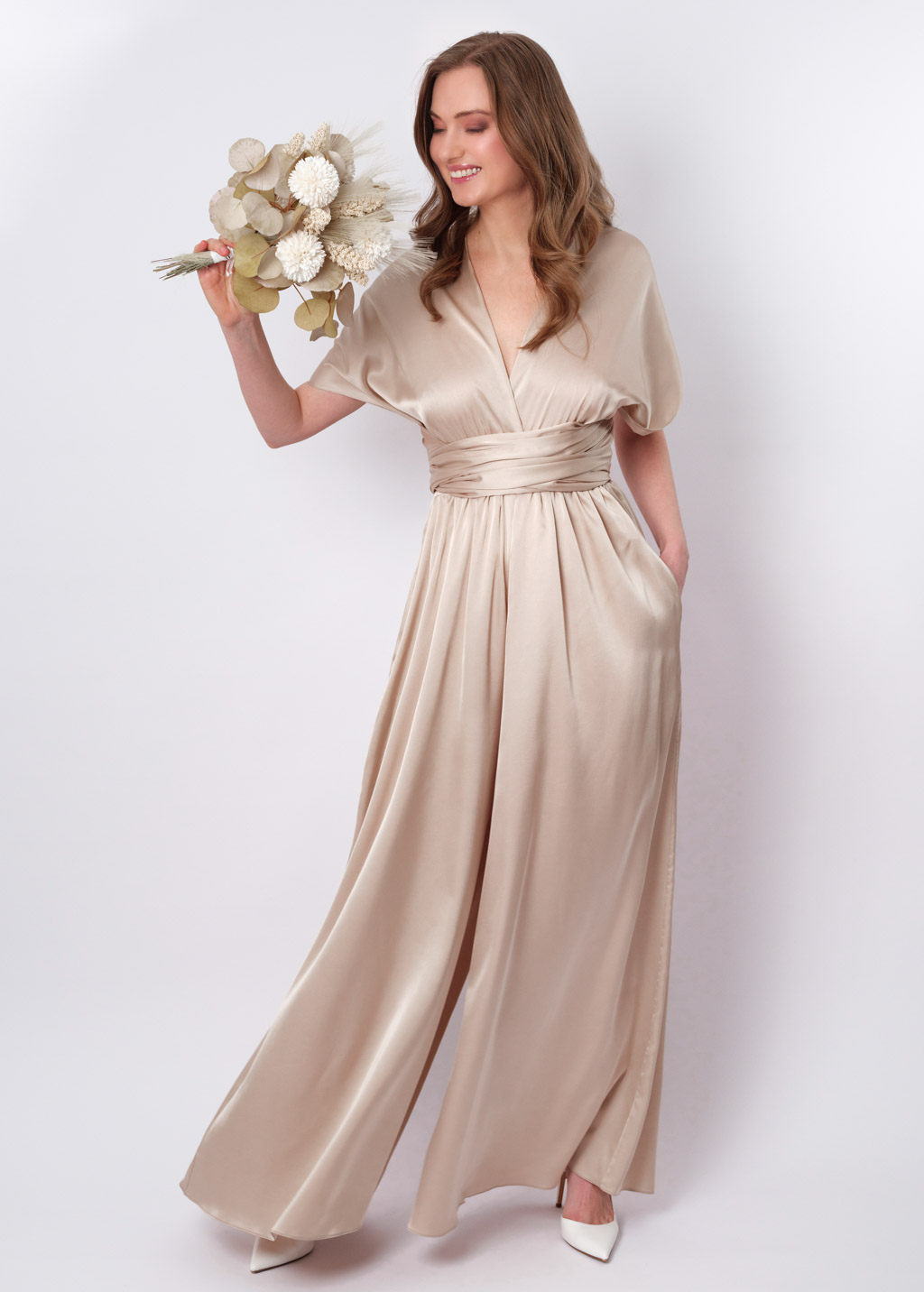 Champagne beige infinity jumpsuit
