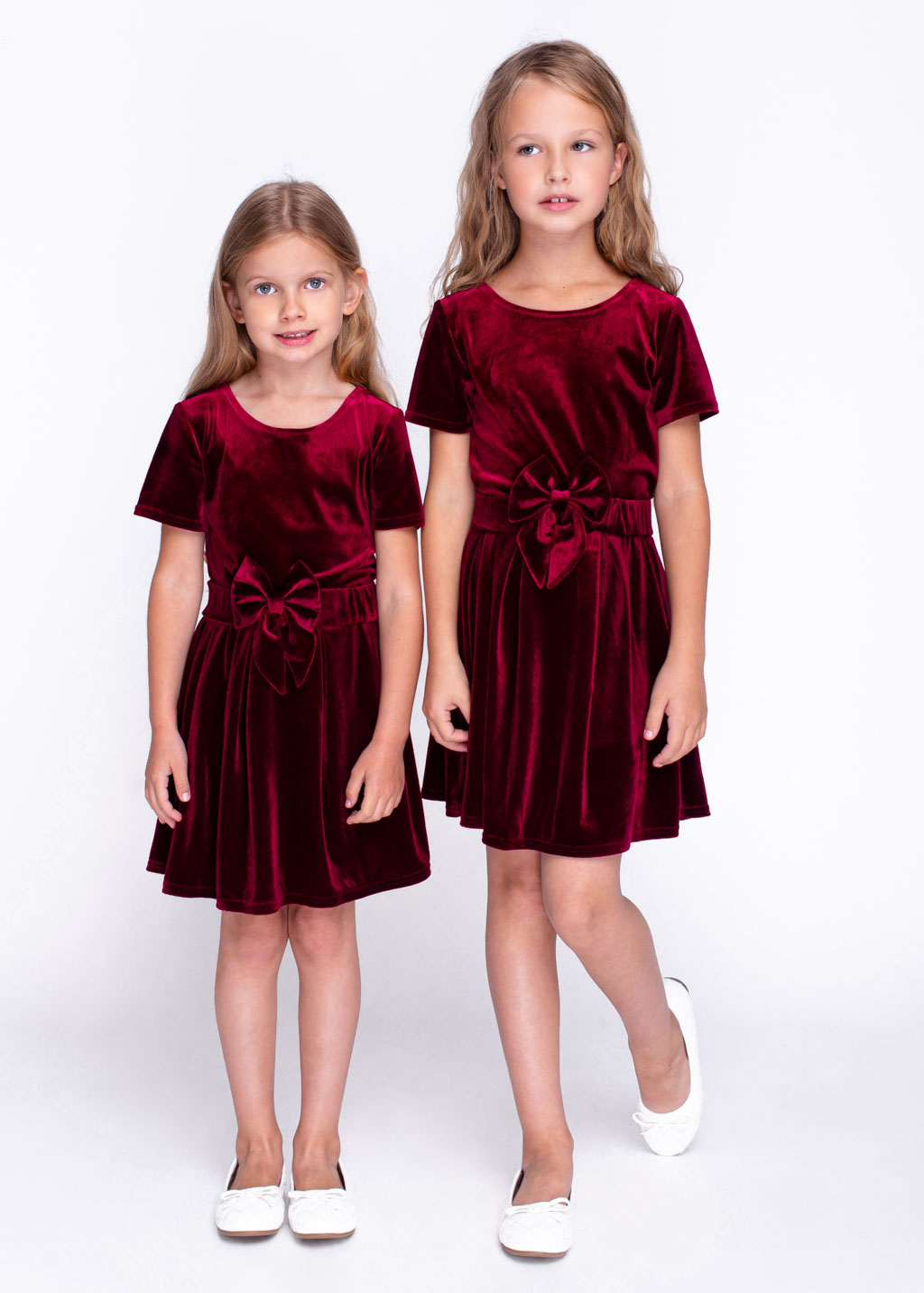 Burgundy girl velvet dresses