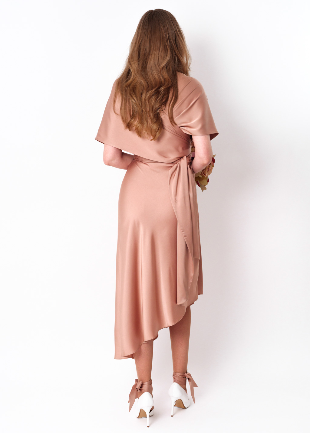 Rose gold infinity asymmetric dress