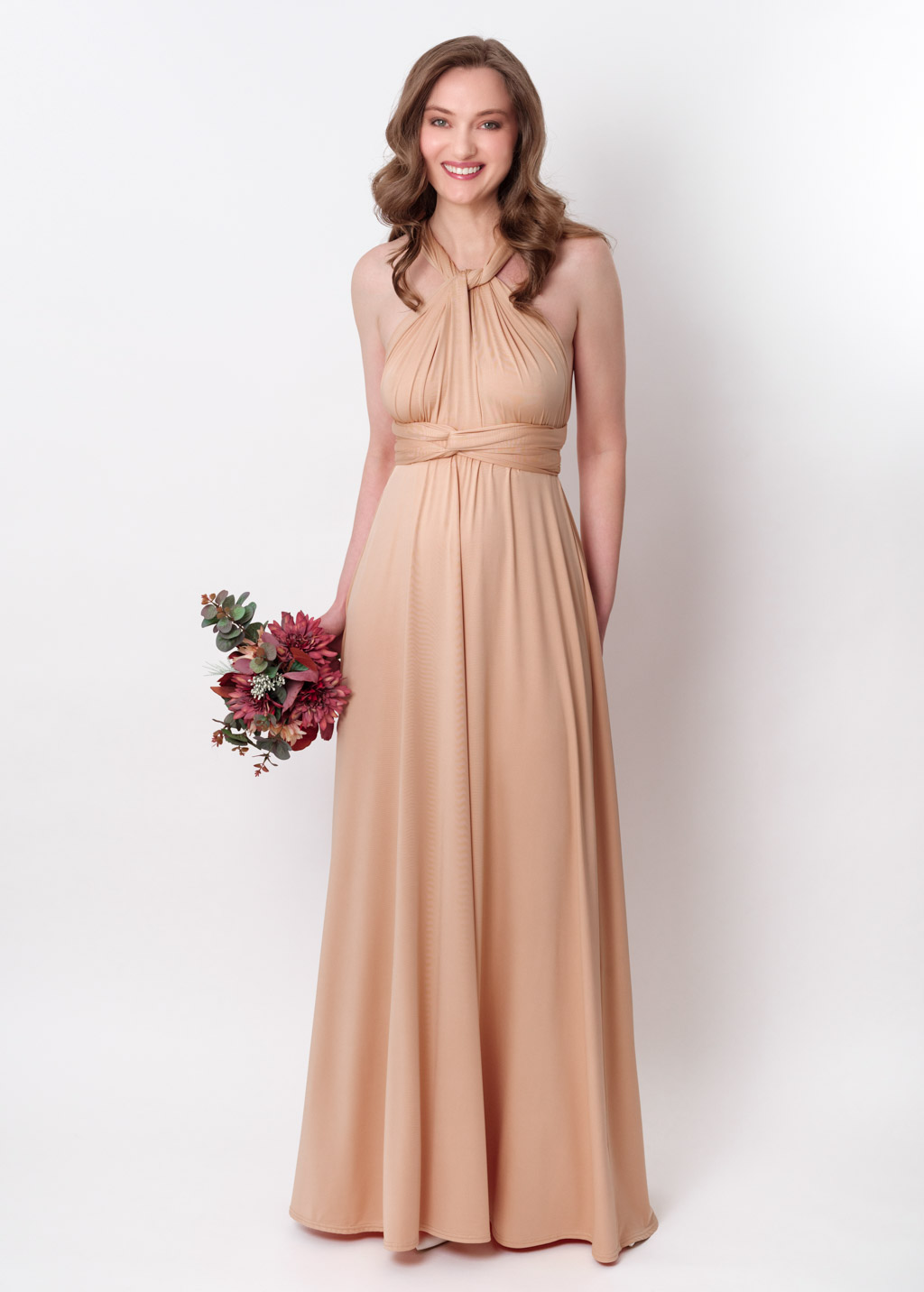 Champagne gold infinity long dress