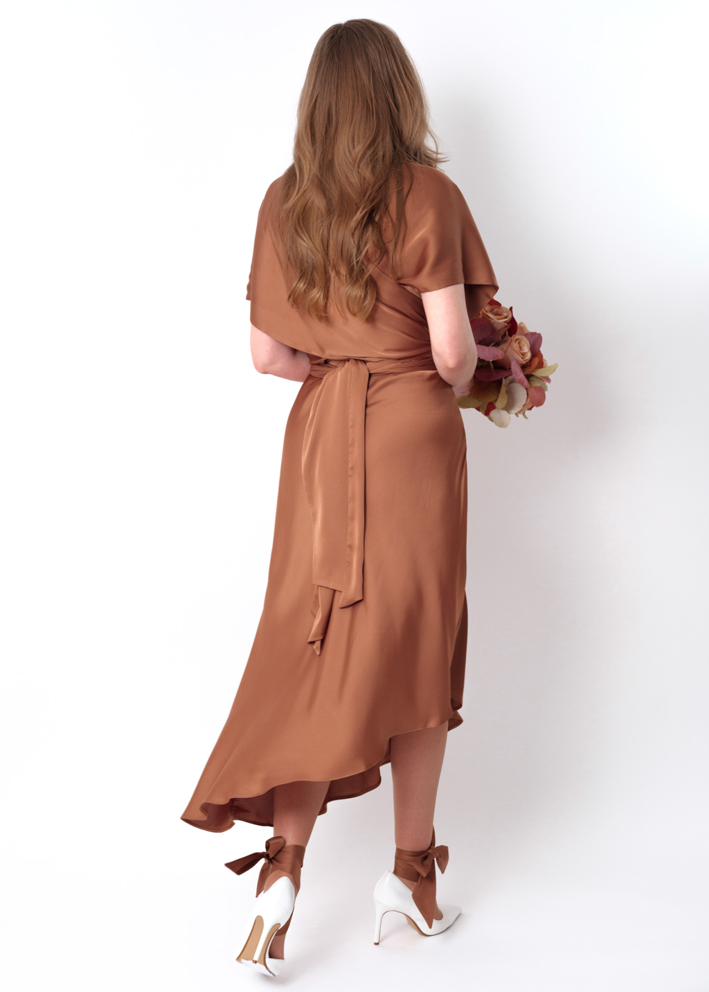 Copper gold infinity asymmetric dress