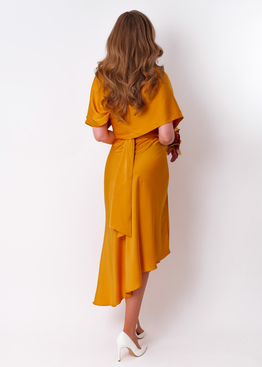 Gold infinity asymmetric dress