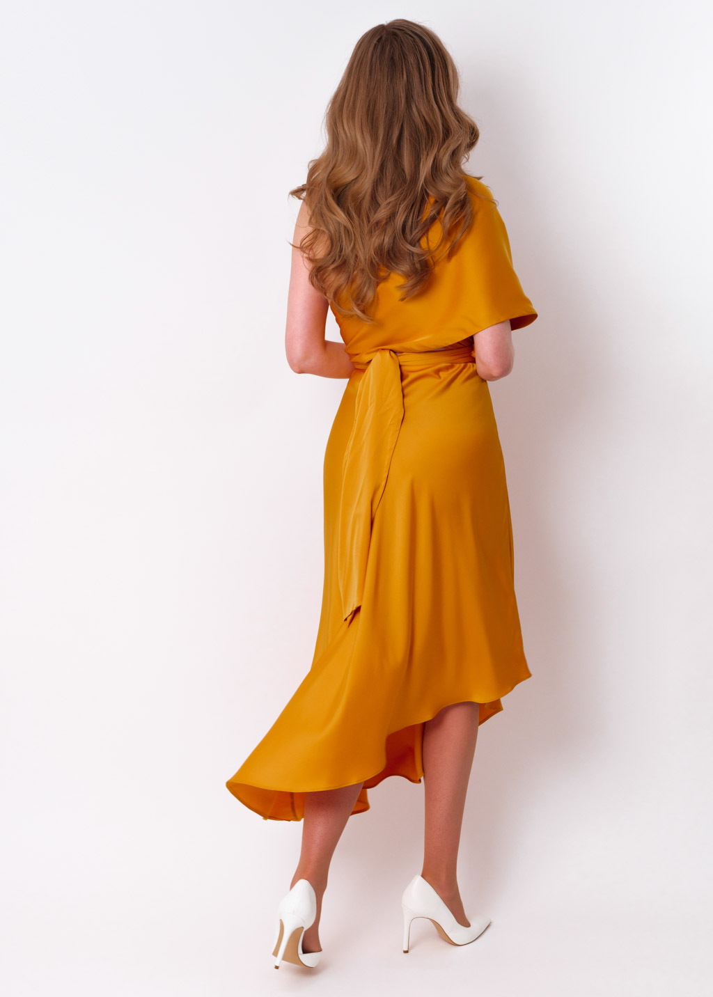 Gold infinity asymmetric dress