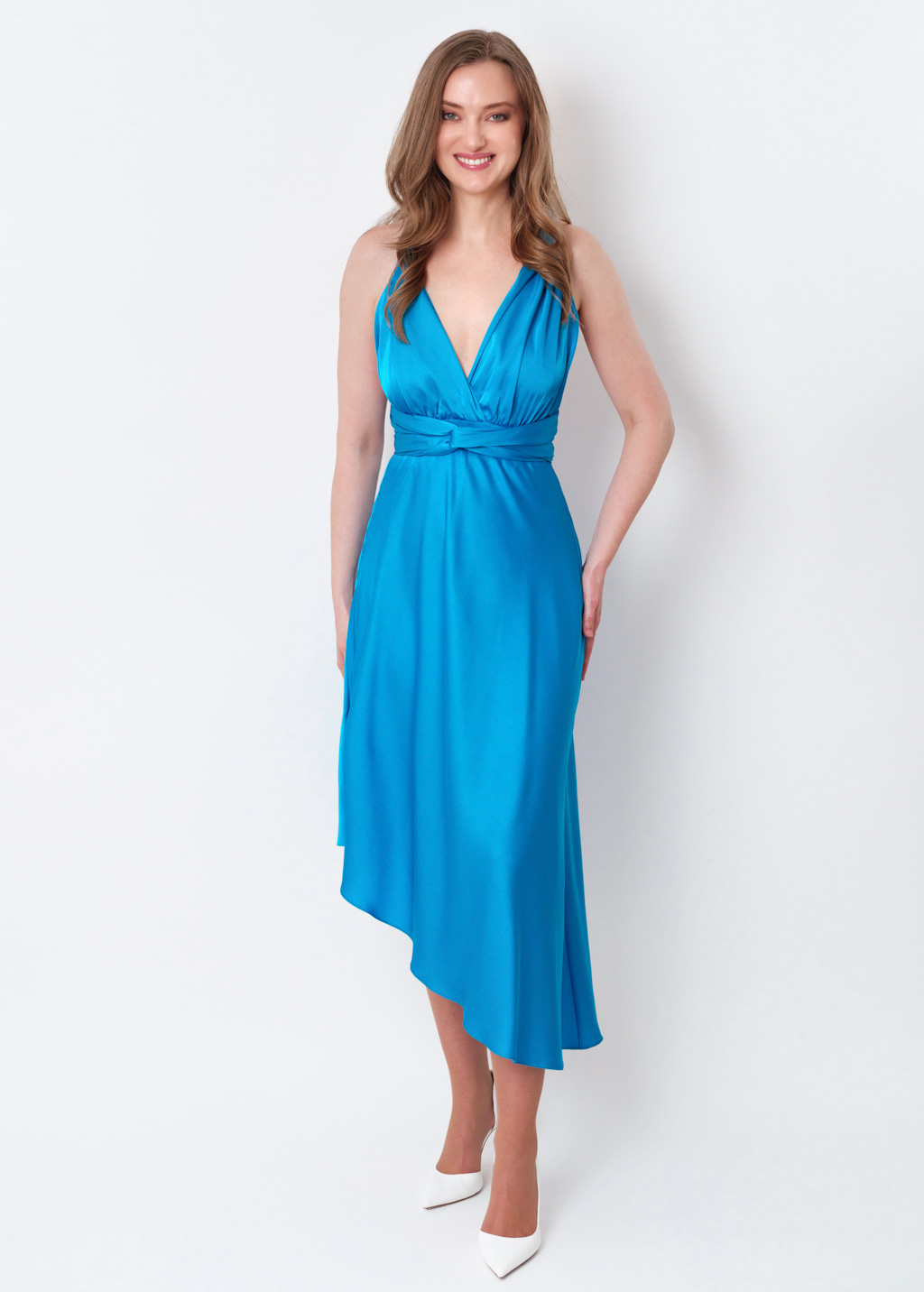 Blue infinity asymmetric dress