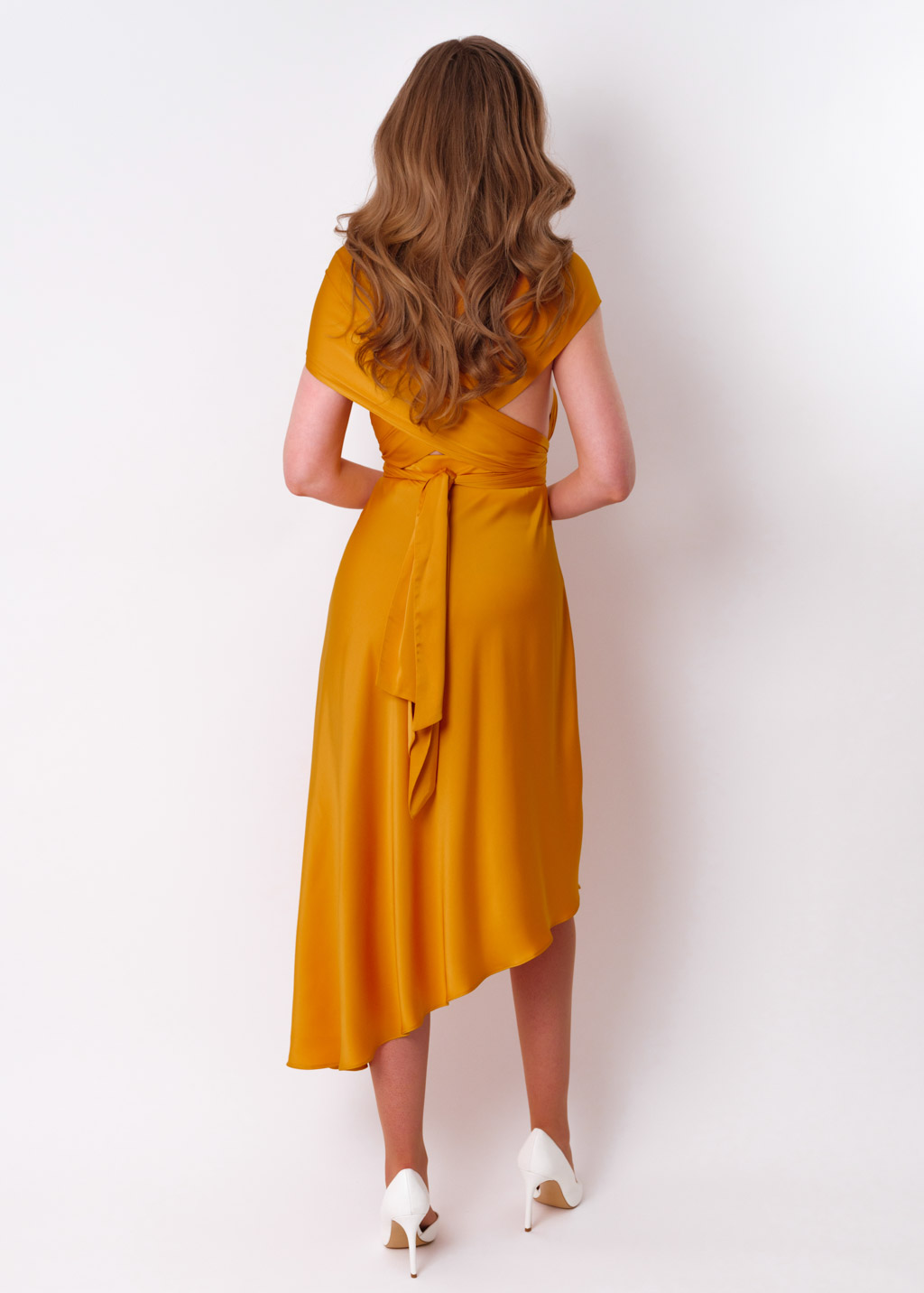 Gold infinity asymmetric dress