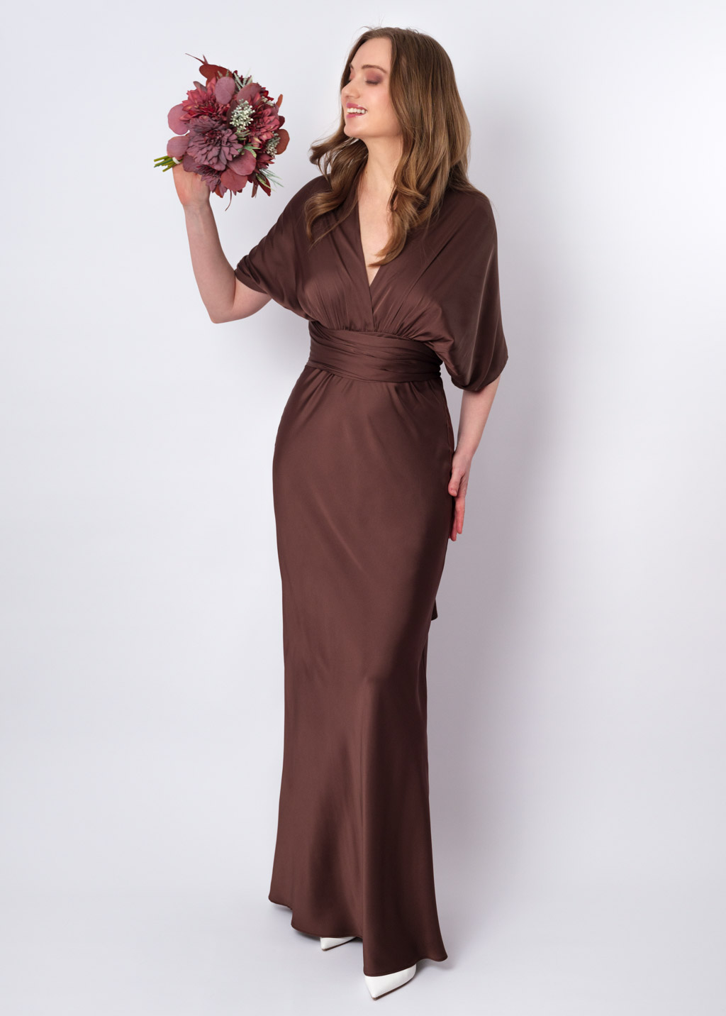 Chocolate brown infinity long dress