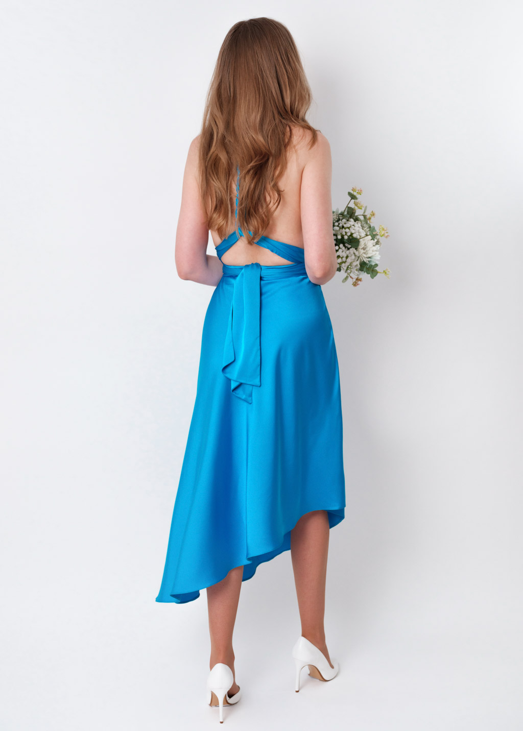 Blue infinity asymmetric dress