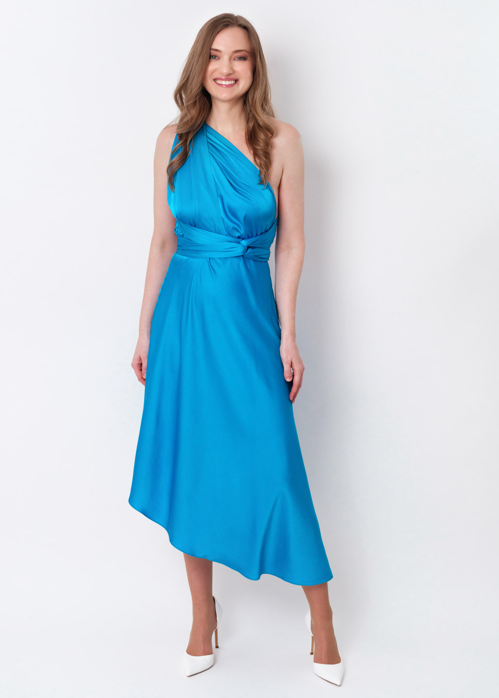 Blue infinity asymmetric dress