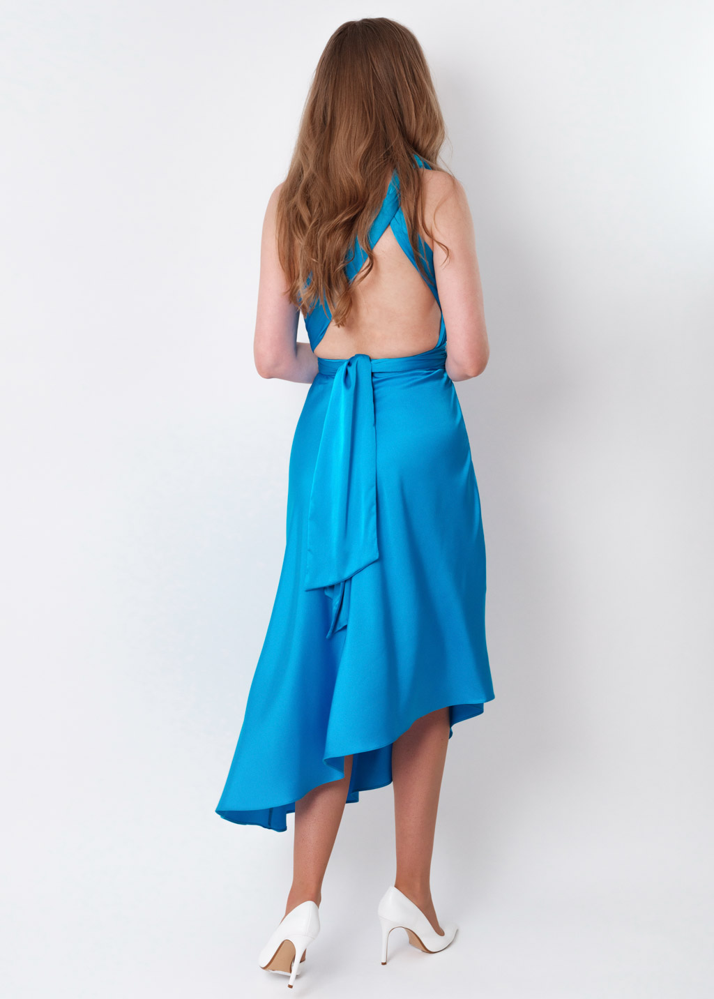 Blue infinity asymmetric dress