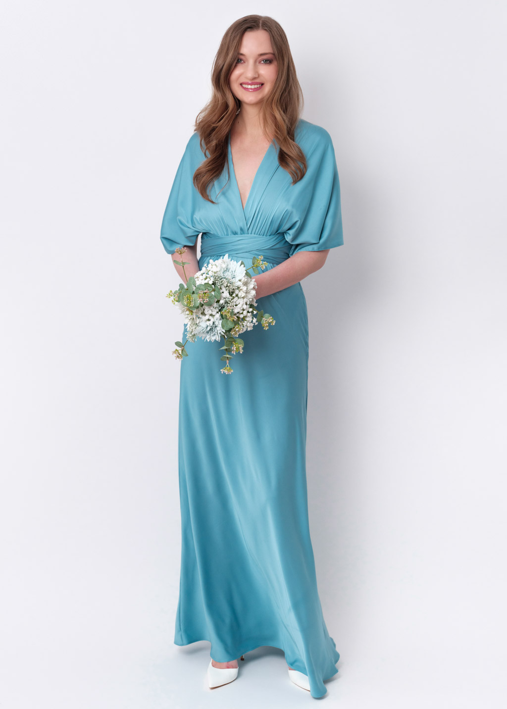 Dusty blue infinity long dress