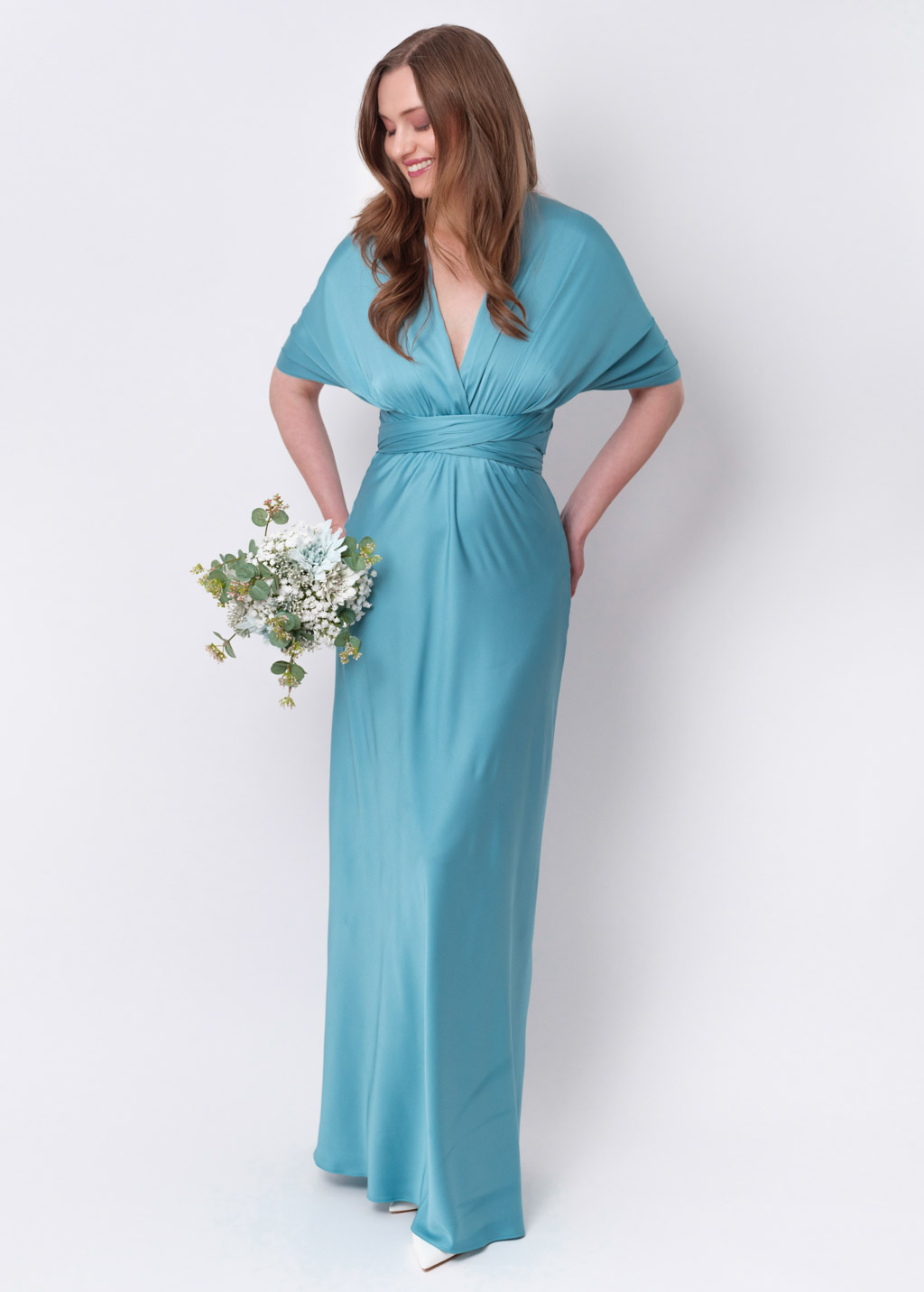 Dusty blue infinity long dress