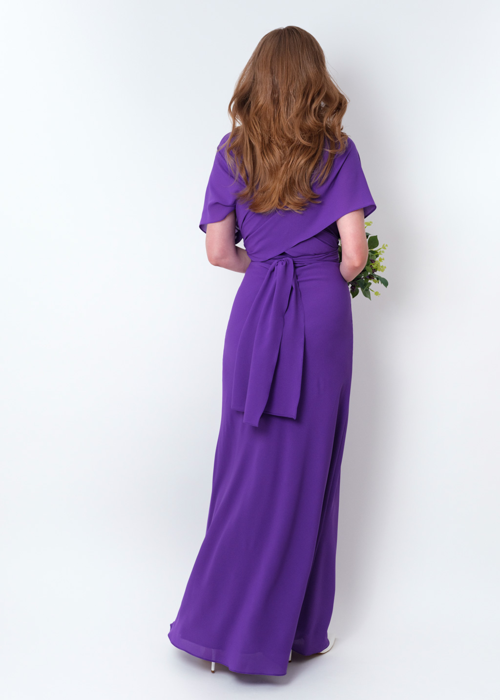 Purple chiffon infinity long dress
