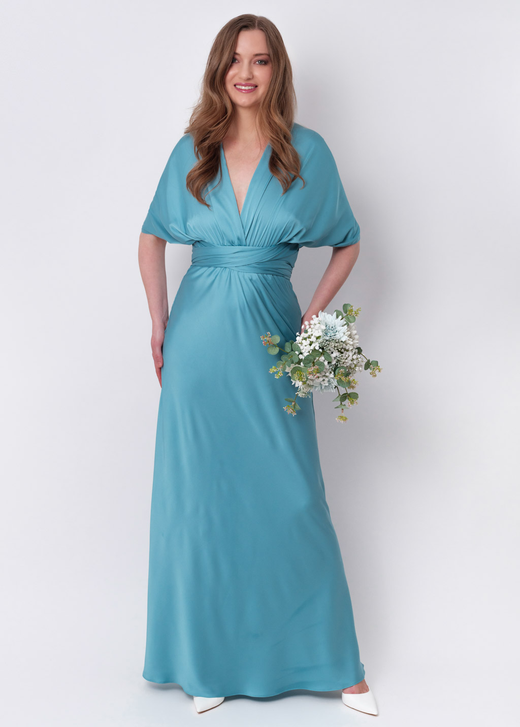 Dusty blue infinity long dress