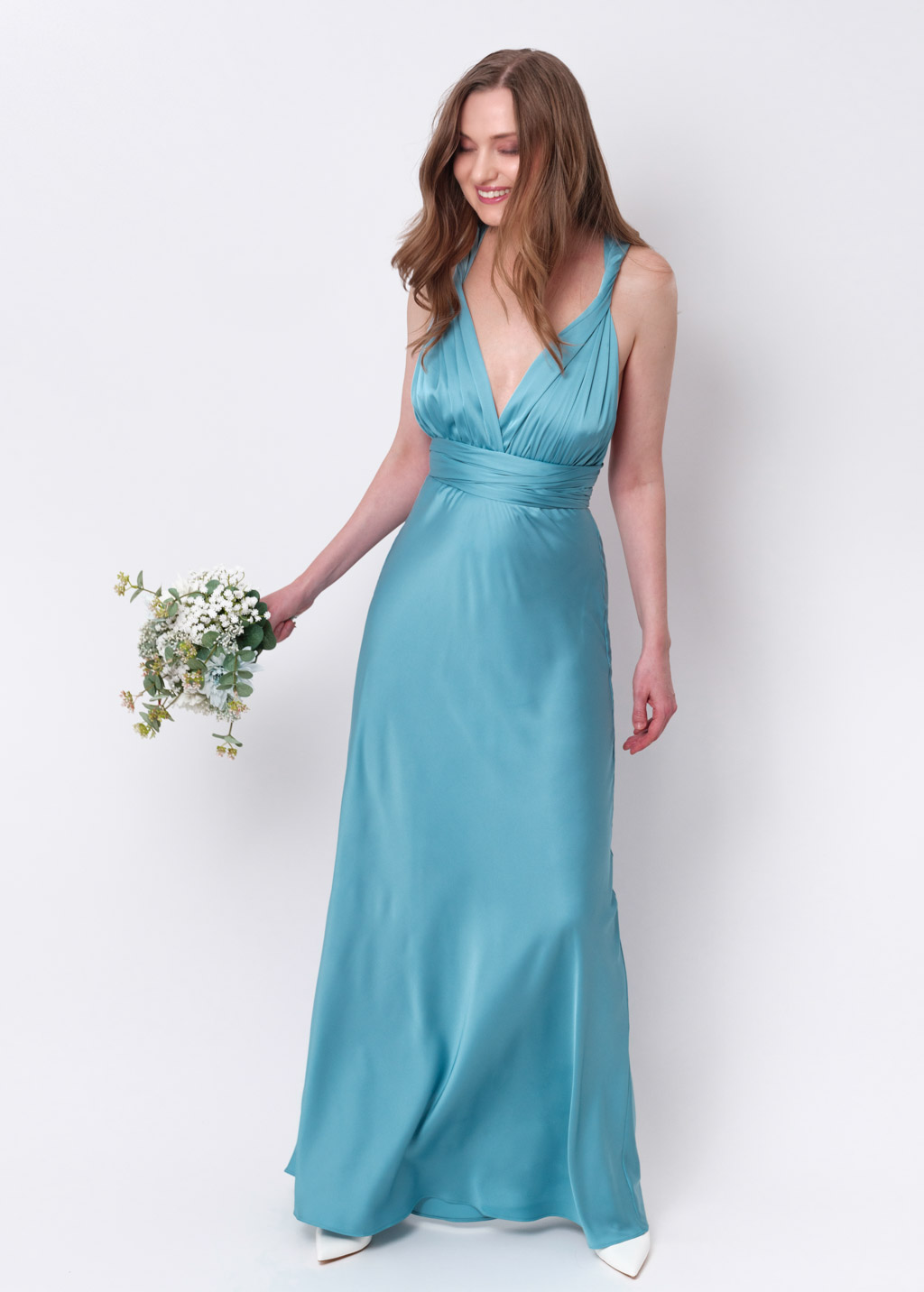 Dusty blue infinity long dress