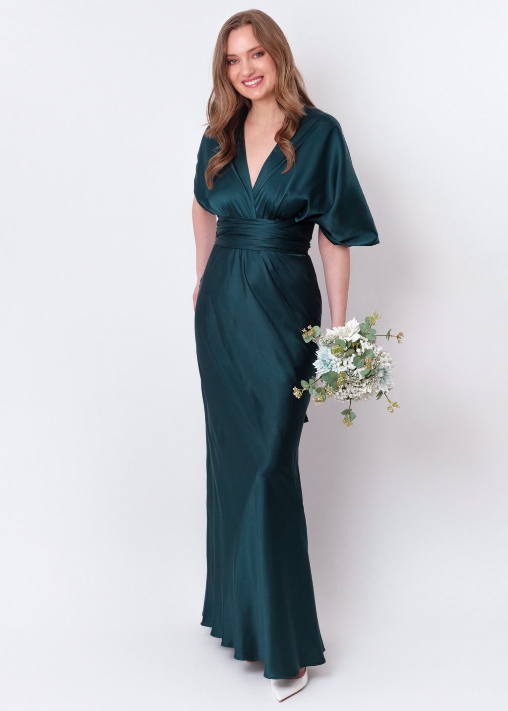 Dark teal green infinity long dress