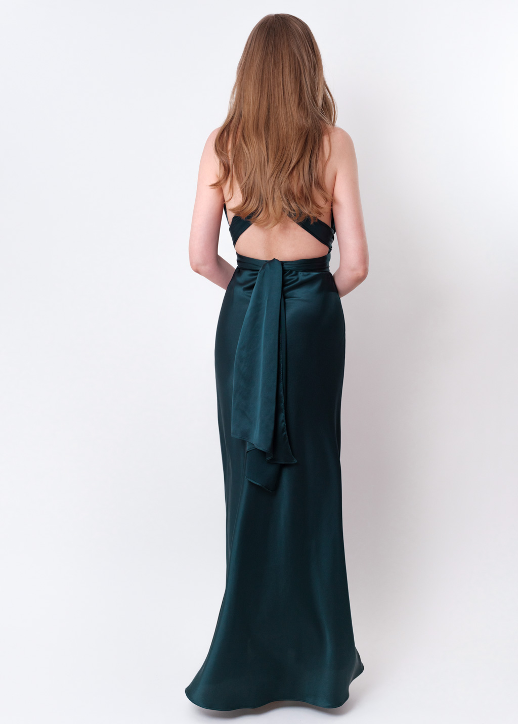 Dark teal green infinity long dress