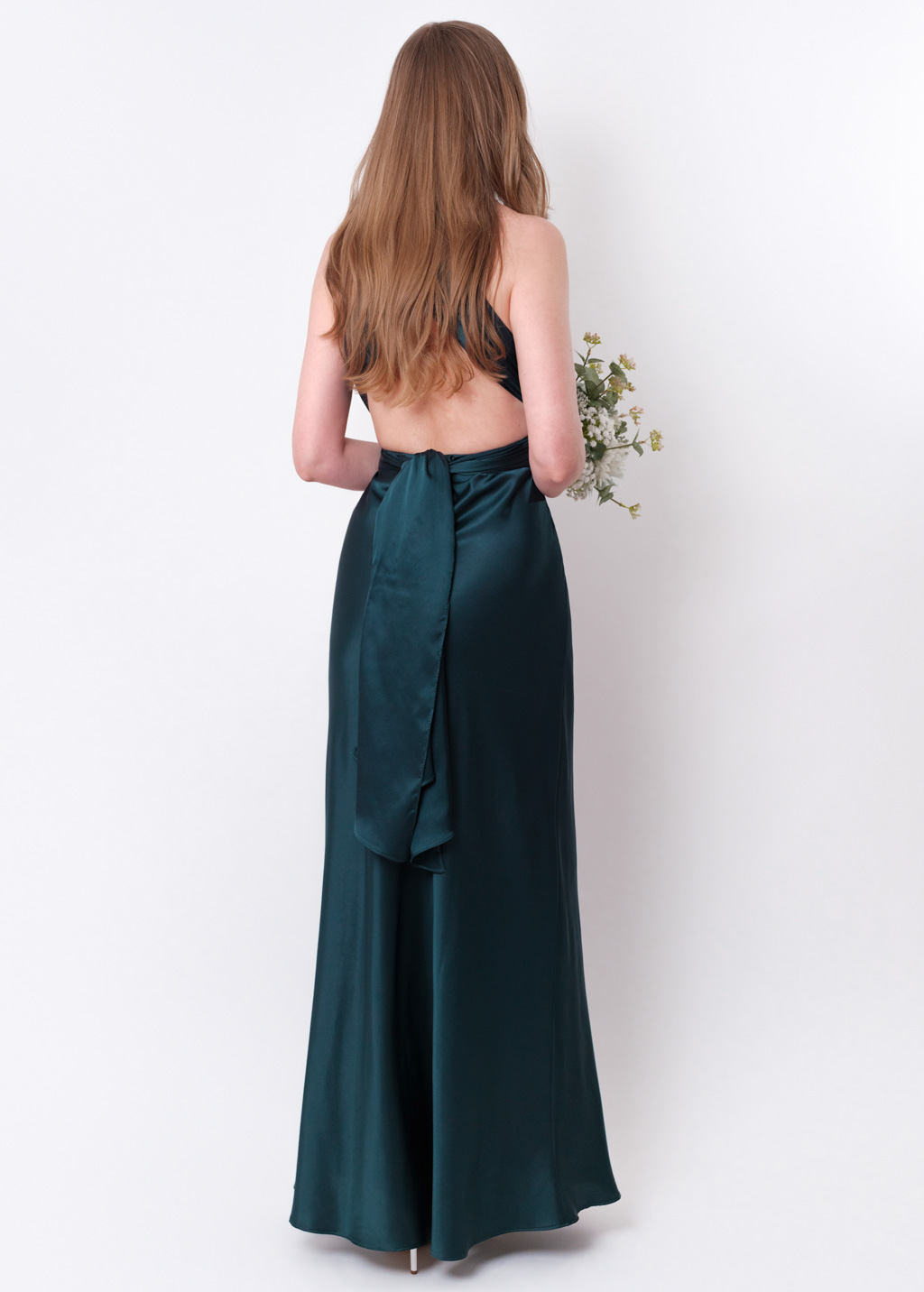 Dark teal green infinity long dress