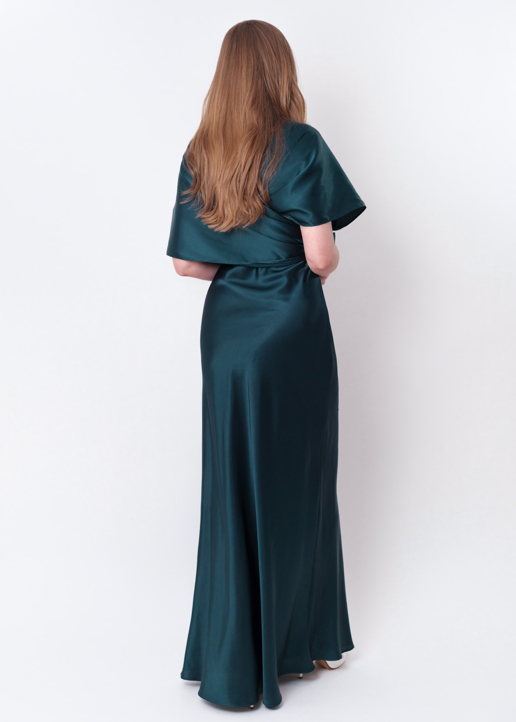 Dark teal green infinity long dress