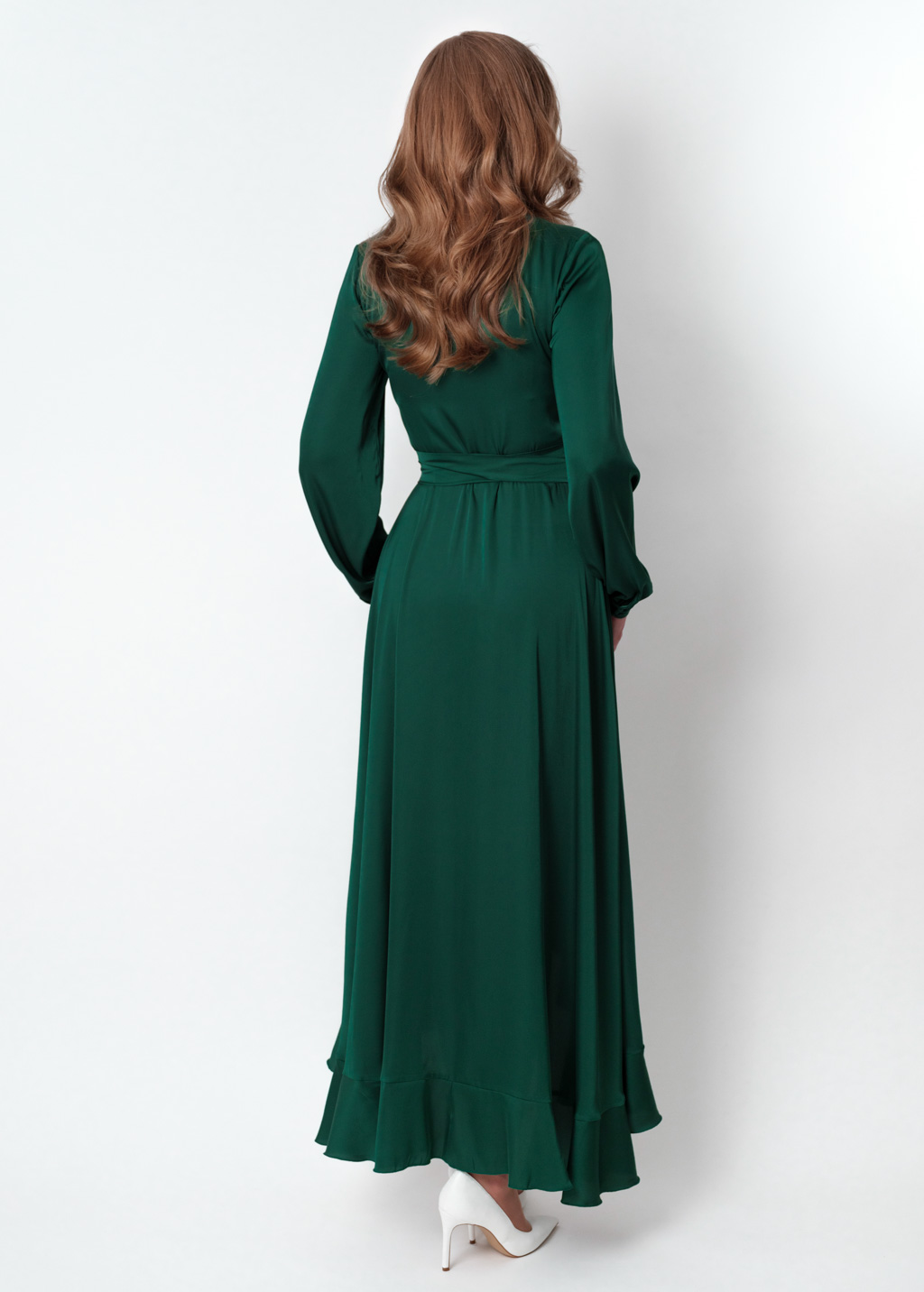 Emerald green wrap dress