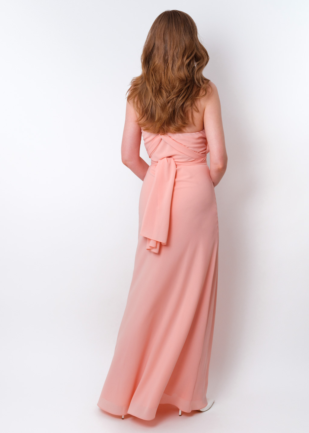 Blush pink chiffon infinity long dress