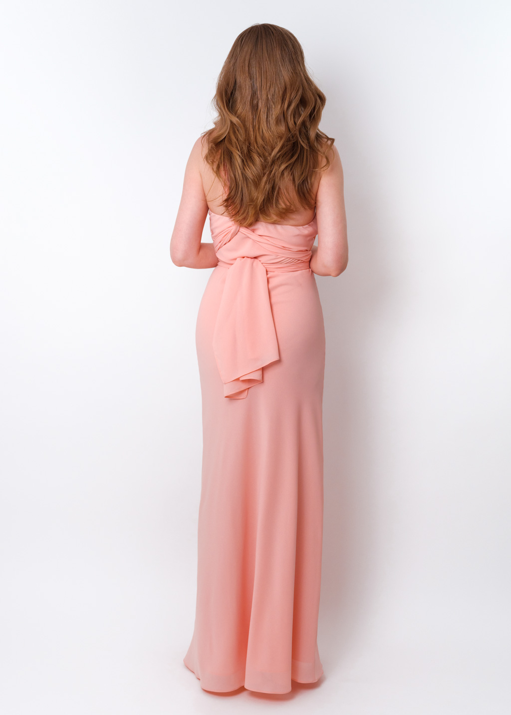 Blush pink chiffon infinity long dress