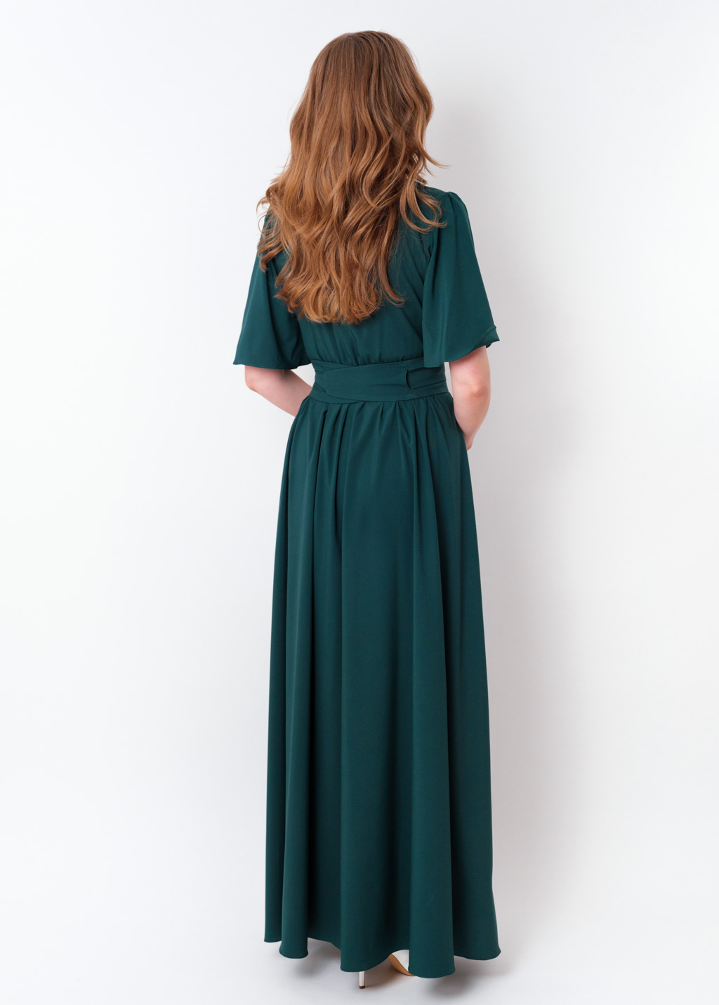 Dark Green long dress with belt