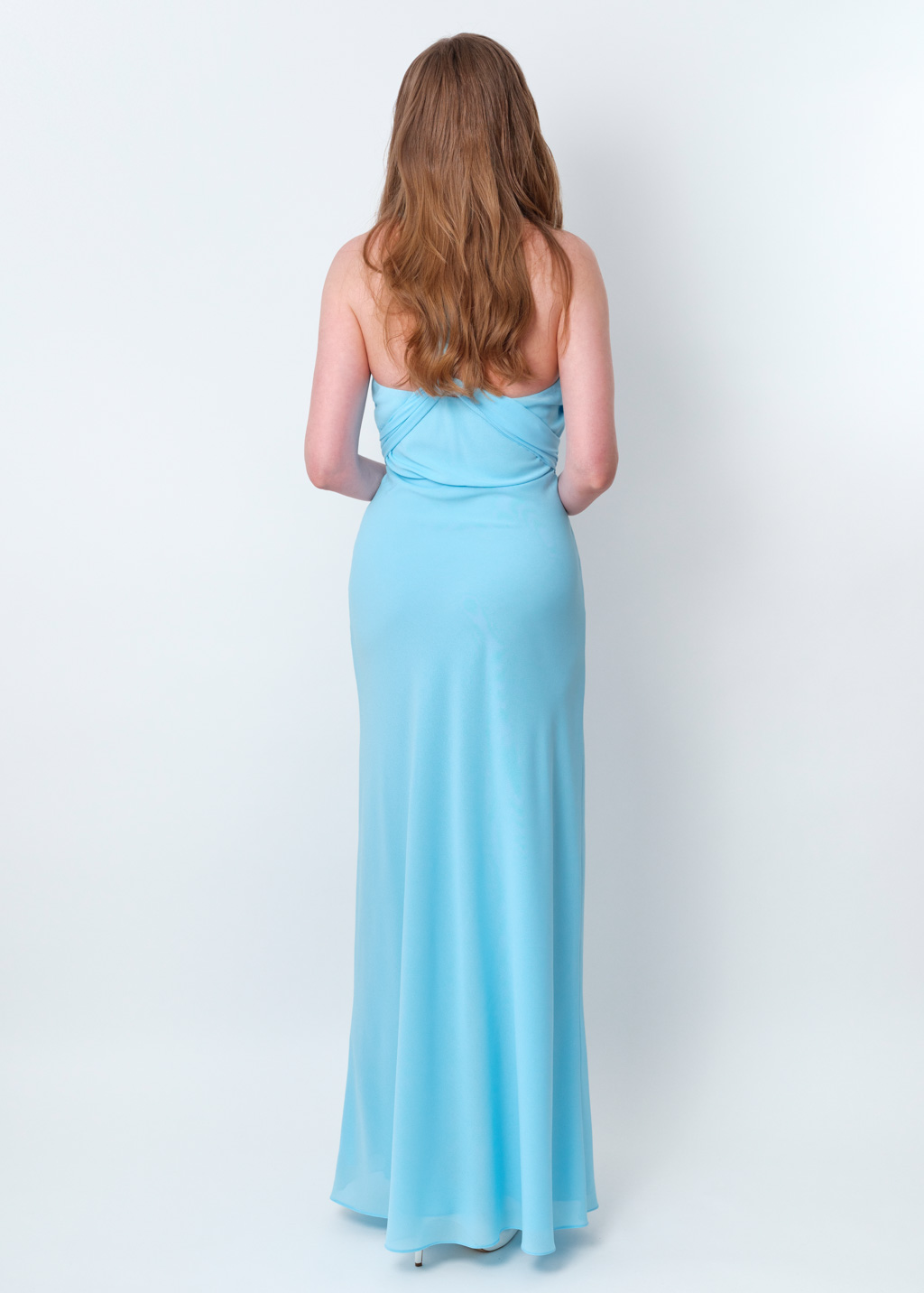 Sky blue chiffon infinity long dress
