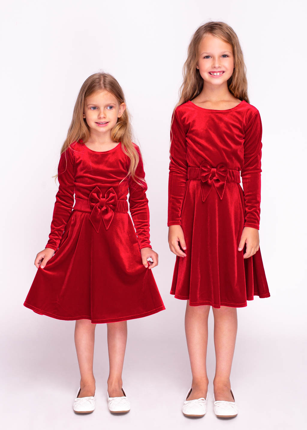 Mommy and me red velvet dresses