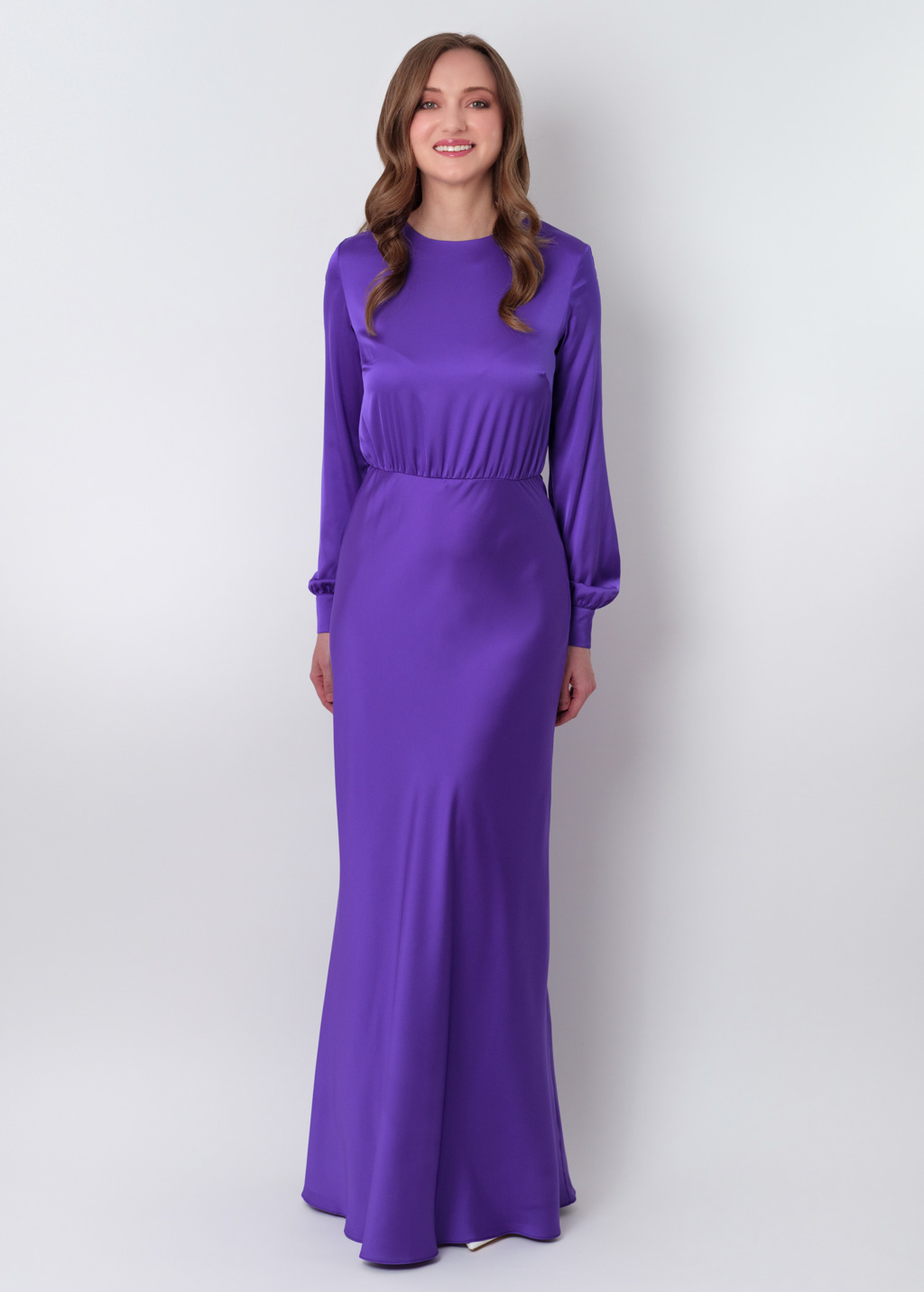 Purple silk long dress