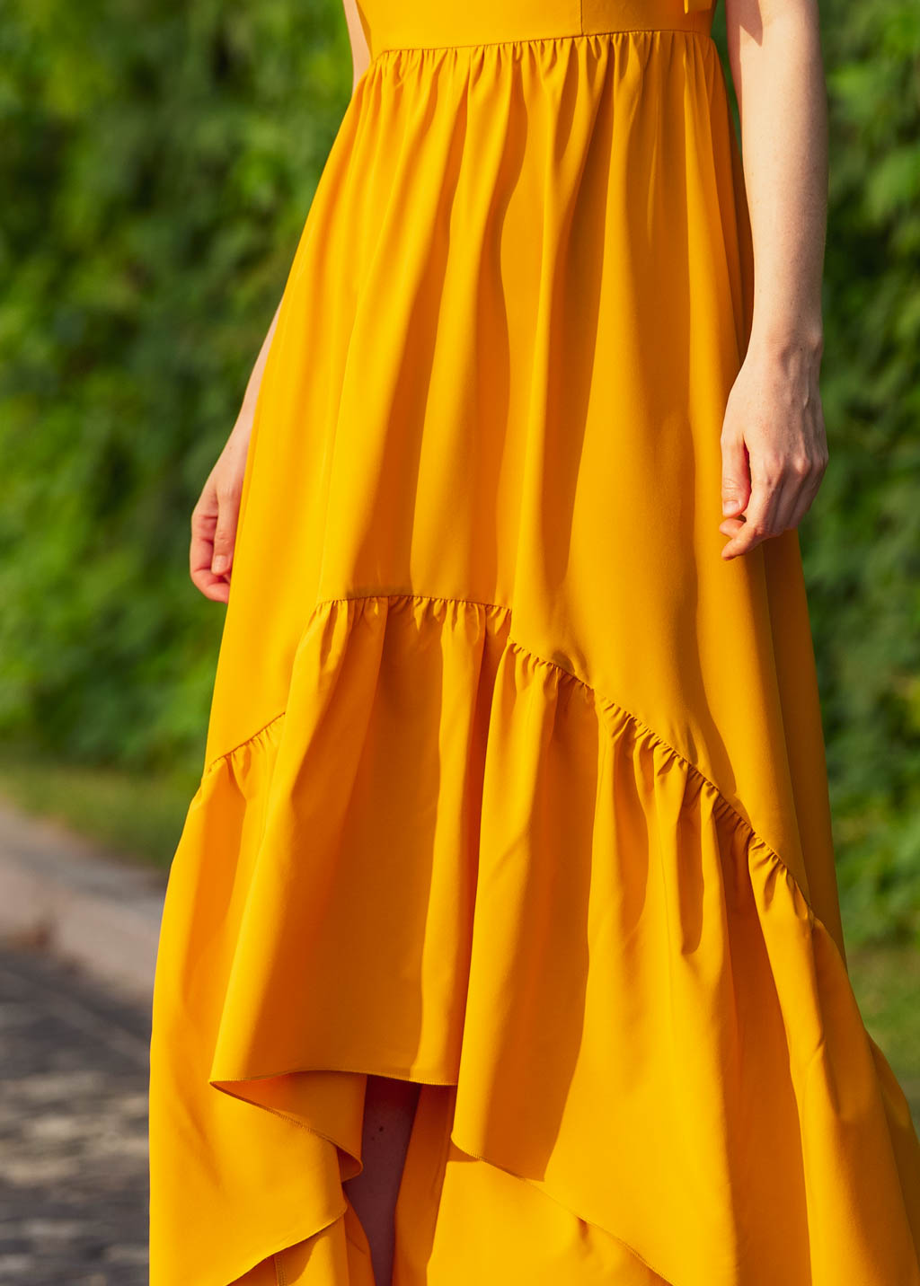 Honey yellow boho long summer dress