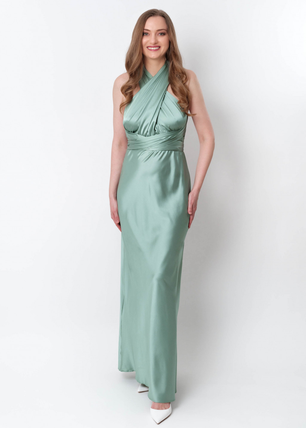 Sage green infinity long dress